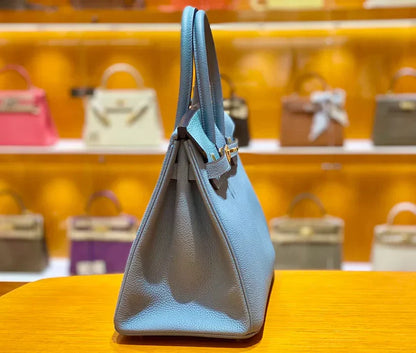 30 Togo Blue With Palladium Hardware - women's bag, detail view 6 | LUXIUM MARKET