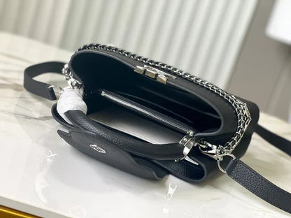 Capucines Triology Chain 3 In 1 Black & Pearl - women's bag, detail view 5 | LUXIUM MARKET