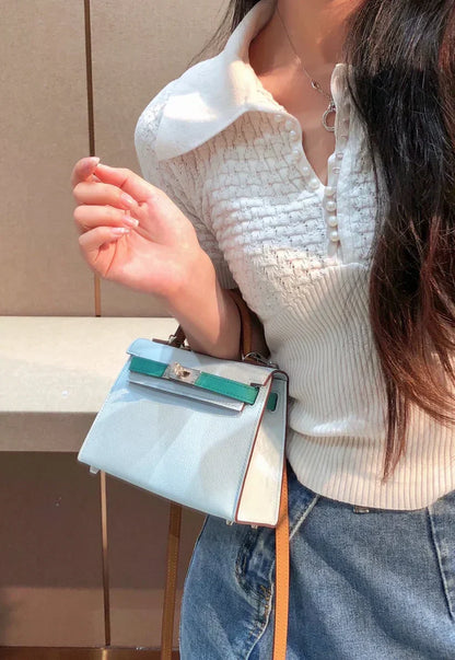 Tricolor Leather Bag 28 - women's bag, detail view 4 | LUXIUM MARKET