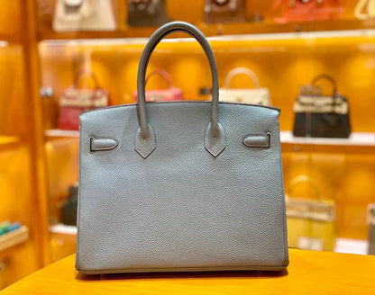 30 Togo Blue With Palladium Hardware - women's bag, detail view 2 | LUXIUM MARKET