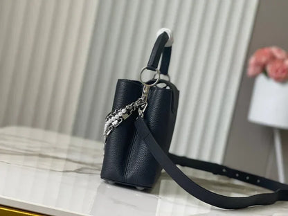 Capucines Triology Chain 3 In 1 Black & Pearl - women's bag, detail view 3 | LUXIUM MARKET