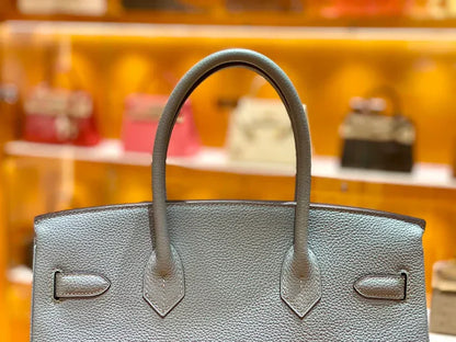 30 Togo Blue With Palladium Hardware - women's bag, detail view 3 | LUXIUM MARKET