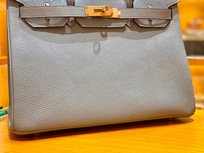 30 Togo Blue With Palladium Hardware - women's bag, detail view 9 | LUXIUM MARKET