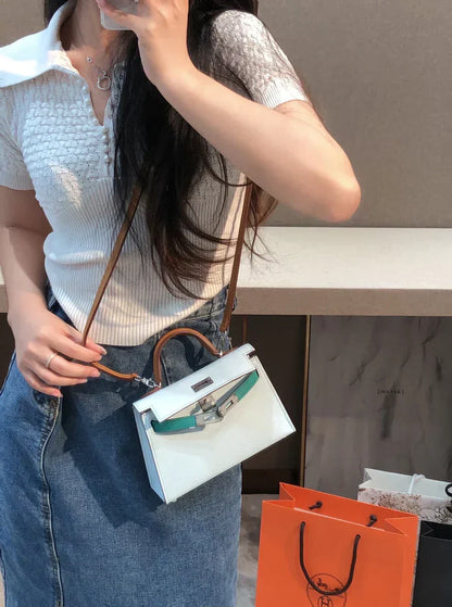 Tricolor Leather Bag 28 - women's bag, detail view 2 | LUXIUM MARKET
