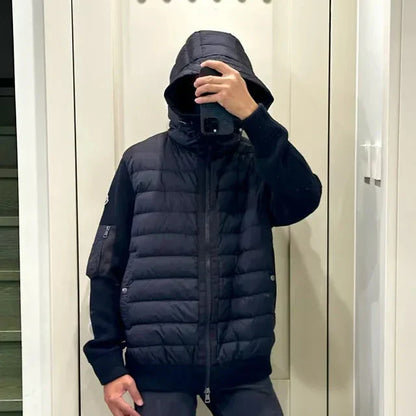 Hybrid Knit Down Hoodie - men's clothing, detail view 6 | LUXIUM MARKET
