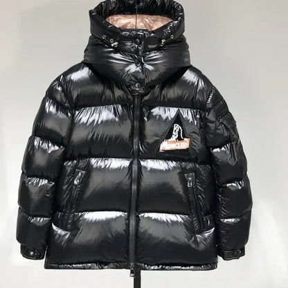 Glossy Puffer Jacket - women's clothing, detail view 2 | LUXIUM MARKET