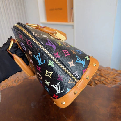 Black Multicolor Monogram Handbag - women's bag, detail view 3 | LUXIUM MARKET