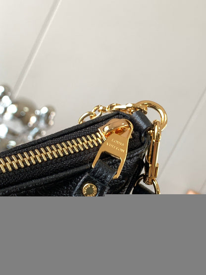 Embossed Leather Shoulder Bag - women's bag, detail view 9 | LUXIUM MARKET
